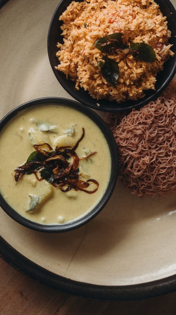 A colourful plant-based meal at a yoga retreat in Sri Lanka